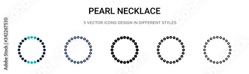 Pearl necklace icon in filled, thin line, outline and stroke style. Vector illustration of two colored and black pearl necklace vector icons designs can be used for mobile, ui, web
