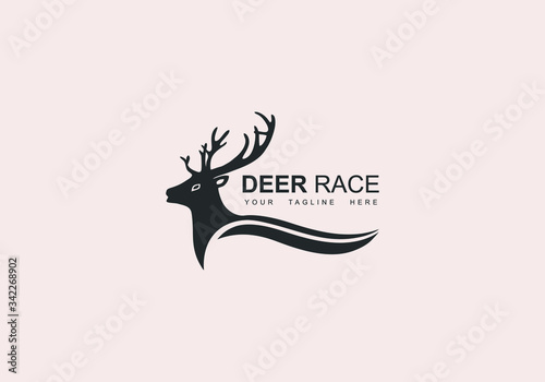Deer logo design wild animal minimal creative modern illustration graphic sign in Vector Editable File. ©  Creative_studio