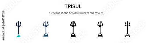 Trisul icon in filled, thin line, outline and stroke style. Vector illustration of two colored and black trisul vector icons designs can be used for mobile, ui, web photo