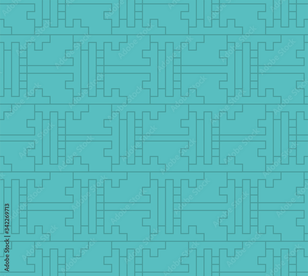 Seamless Japanese pattern combining T-shaped figures