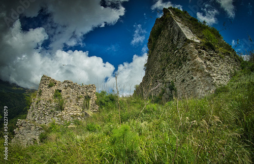 The medieval castle of Aiello Calabro, south Italy.