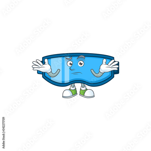 An image of safety glasses in grinning mascot cartoon style