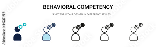 Behavioral competency icon in filled, thin line, outline and stroke style. Vector illustration of two colored and black behavioral competency vector icons designs can be used for mobile, ui, web