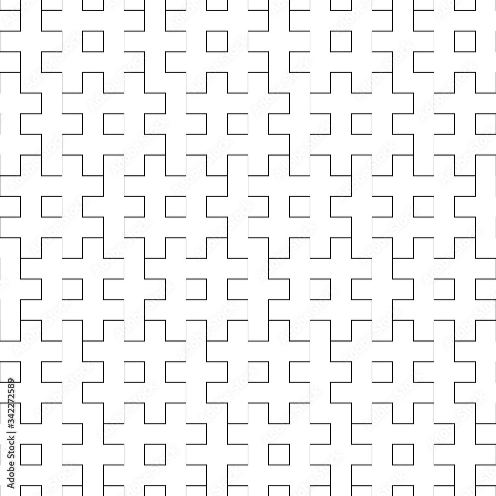 Seamless Japanese pattern of double-digited swastika
