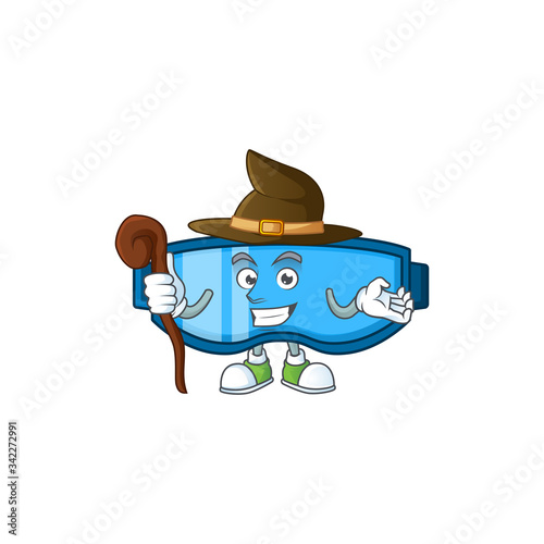 Cute and sneaky Witch safety glasses cartoon design style