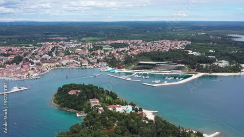 Wallpaper Mural Rovinj Aerial Panorama View of beautiful Medieval old Town in Istria, North Croatia Torontodigital.ca