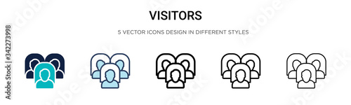 Fotografia Visitors icon in filled, thin line, outline and stroke style