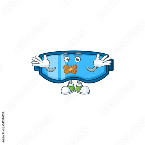 Safety glasses mascot cartoon design with quiet finger gesture
