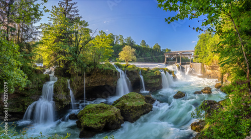 Traunfall ein wunderschöner Wasserfall in Oberösterreich bei Roitham, Desselbrunn.