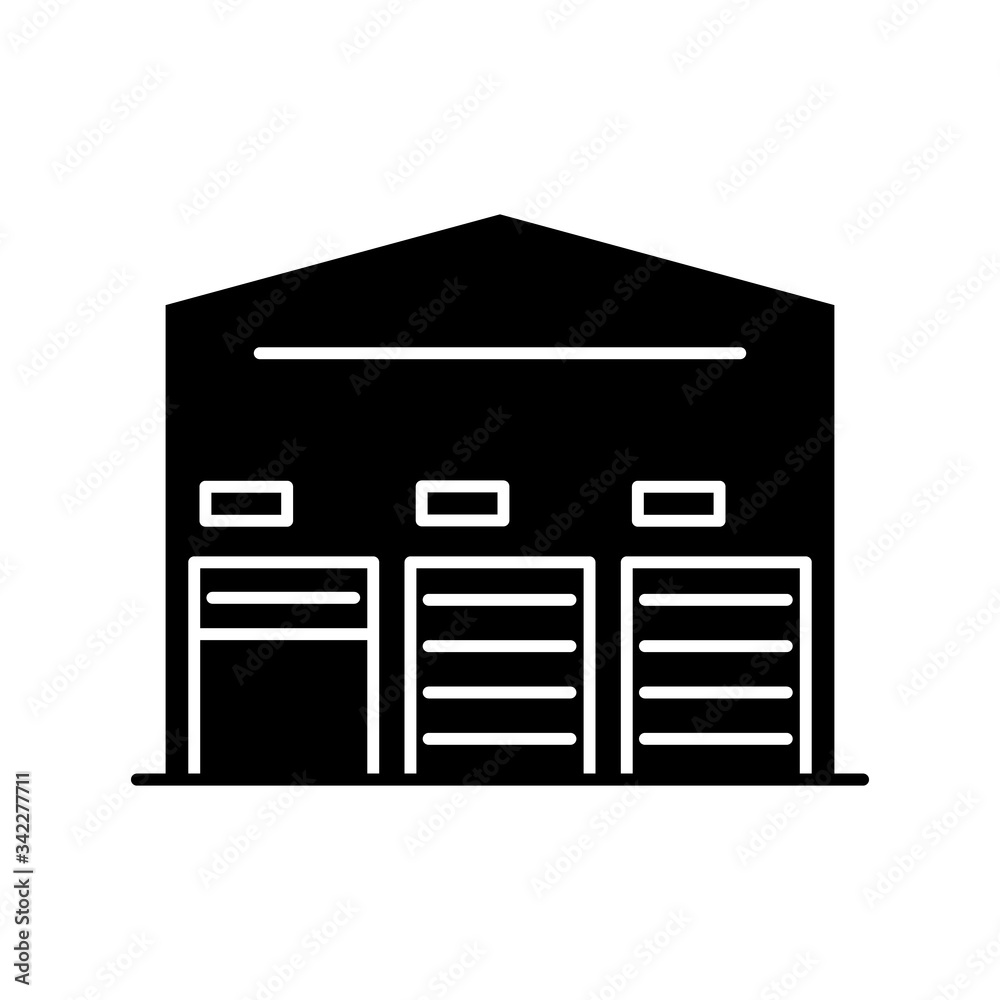 Self storage unit black glyph icon Self storage unit black glyph icon