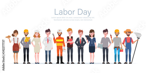 People Group Different Occupation job Set. International Labor Day. Character people flat design.