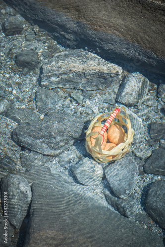 Boiled egg in hot spring  business travel in Thailand