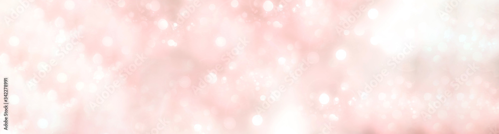 Abstract Christmas background banner - pastel background with bokeh lights
