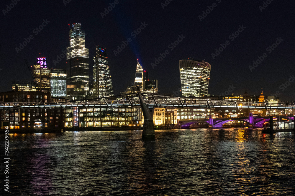The London skyline by night