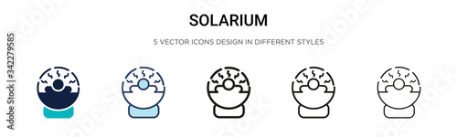 Solarium icon in filled, thin line, outline and stroke style. Vector illustration of two colored and black solarium vector icons designs can be used for mobile, ui, web