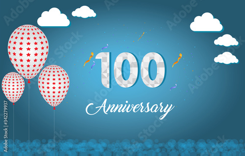 100 years anniversary celebration logo vector template design illustration