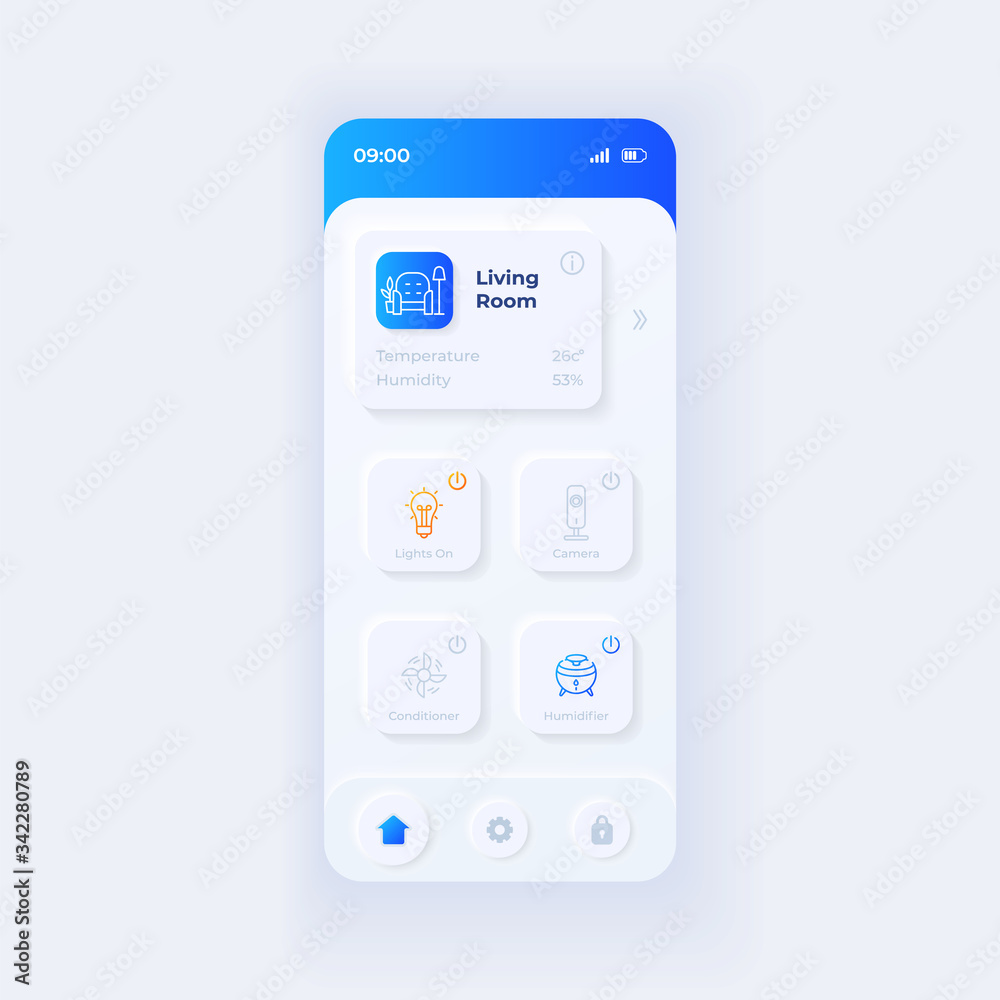 Smart home application smartphone interface vector template ...