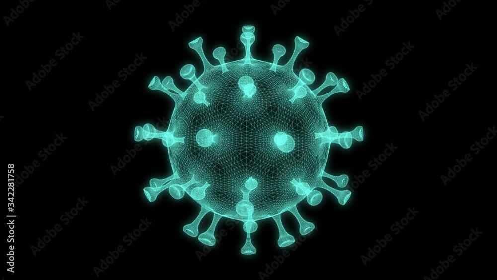 holographic wireframe virus microorganism microbe organism microscopic germ moving its body parts isolated in transparent background alpha channel 4K UHD holographic wireframe virus microorganism microbe organism microscopic germ moving its body parts isolated in transparent background alpha channel 4K UHD