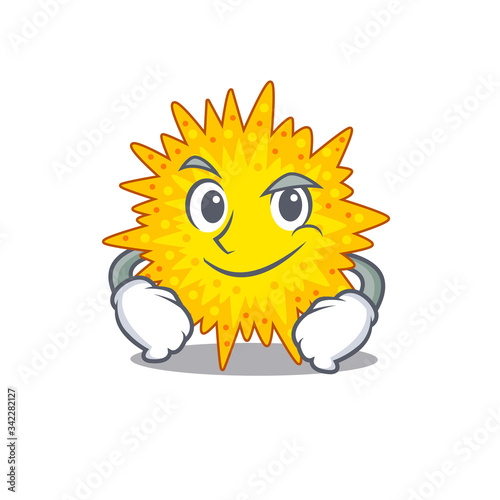 A mascot design of mycoplasma having confident gesture