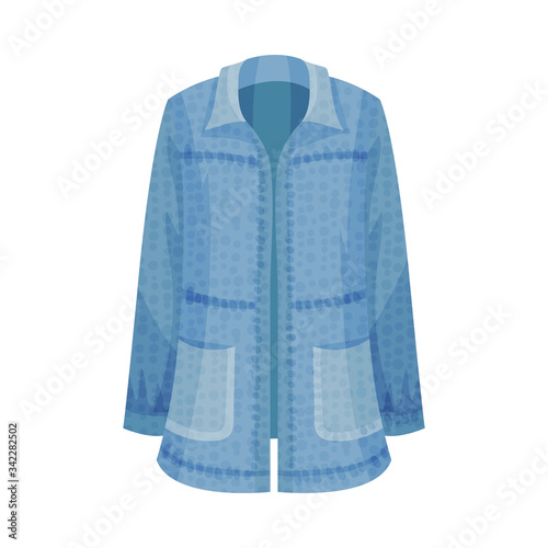 Denim Blue Loose Shirt with Long Sleeves as Womenswear Vector Illustration © Happypictures