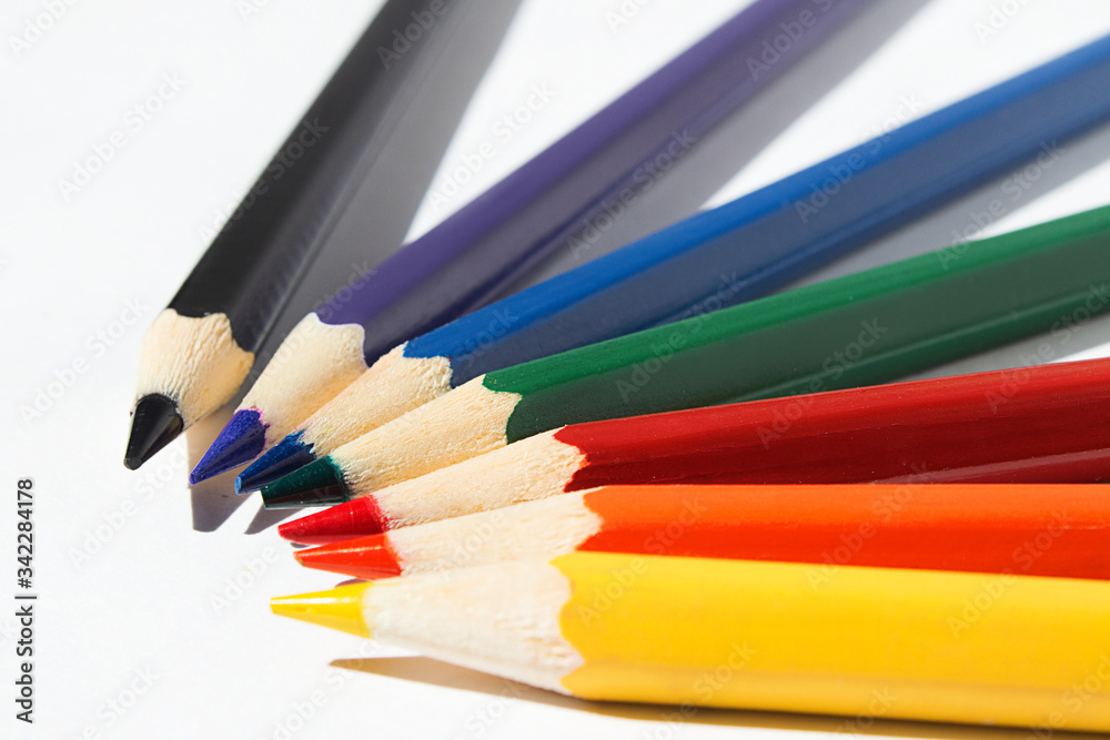 color pencils on white background color pencils on white background