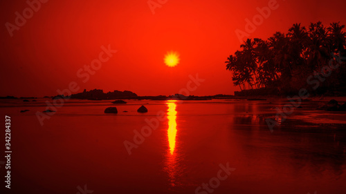 sunset on the sea