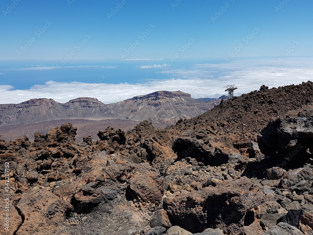 Widok z wulkanu El Teide na Teneryfie Widok z wulkanu El Teide na Teneryfie