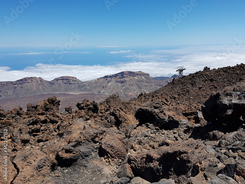 Widok z wulkanu El Teide na Teneryfie