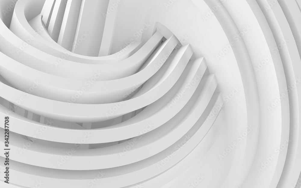 Abstract Curved Shapes. White Circular Background. Abstract Curved Shapes. White Circular Background.
