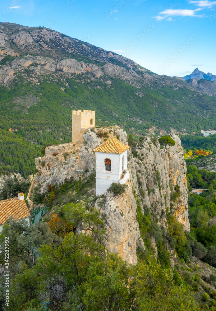 Old castle build in 11th century in Guadalest Spain