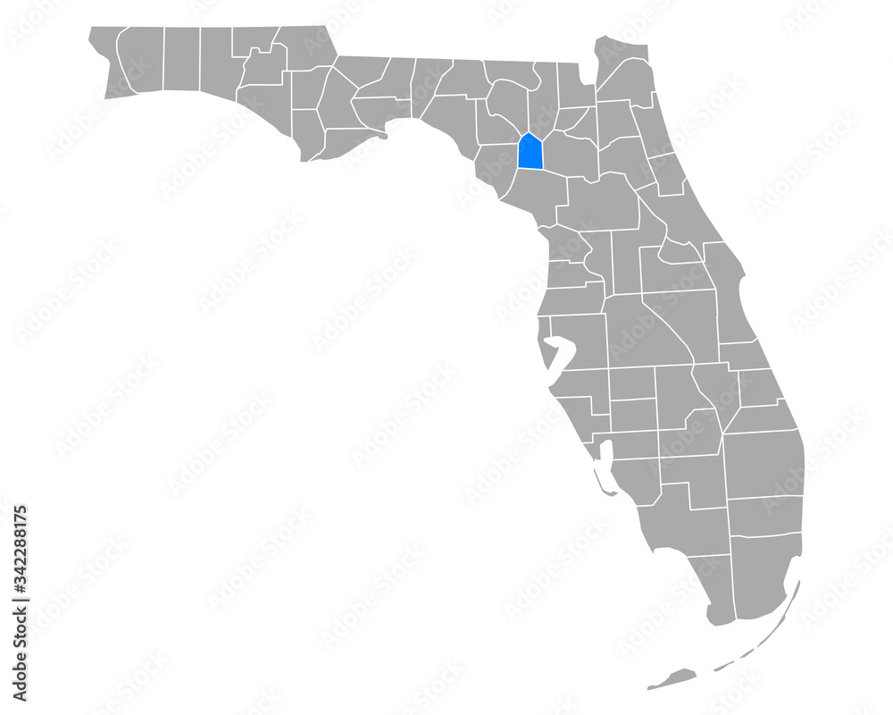 Fototapeta Karte von Gilchrist in Florida