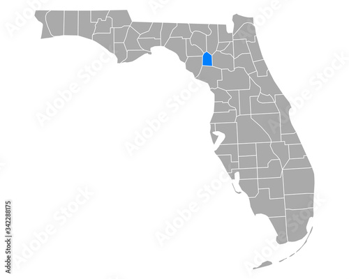 Karte von Gilchrist in Florida