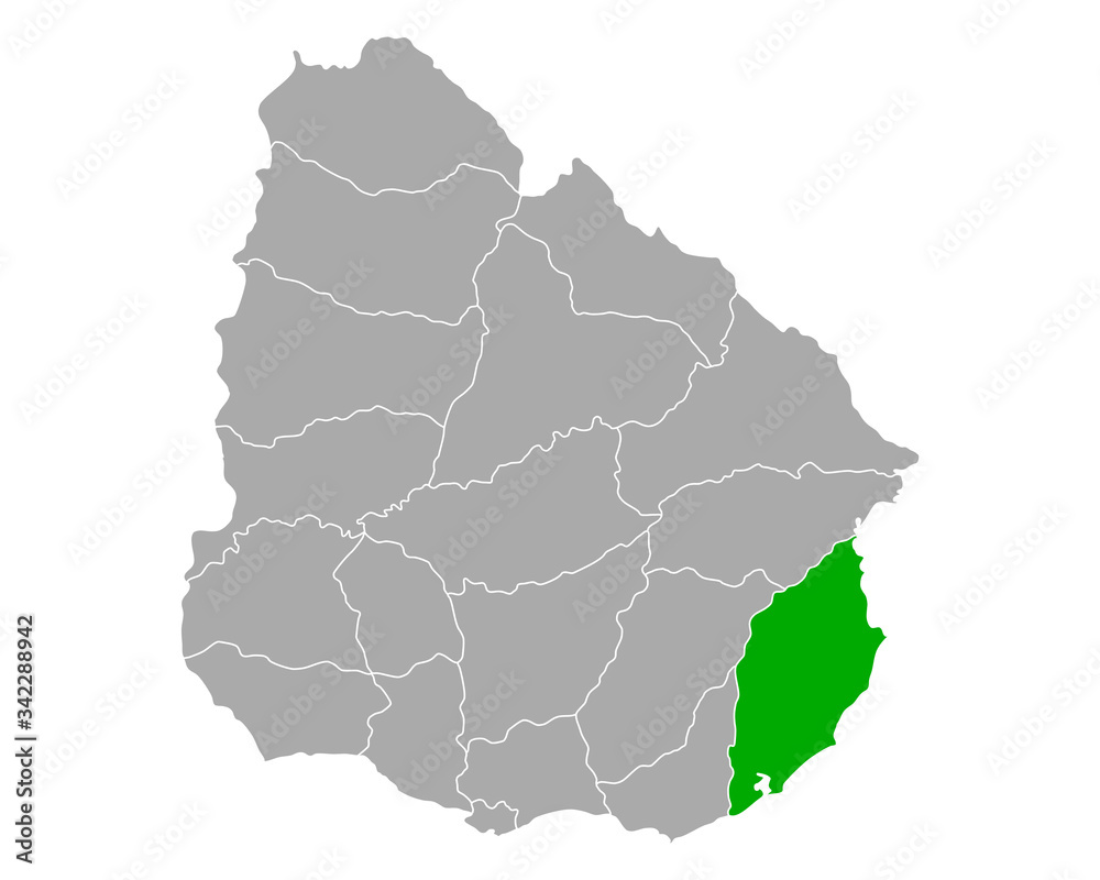 Karte von Rocha in Uruguay