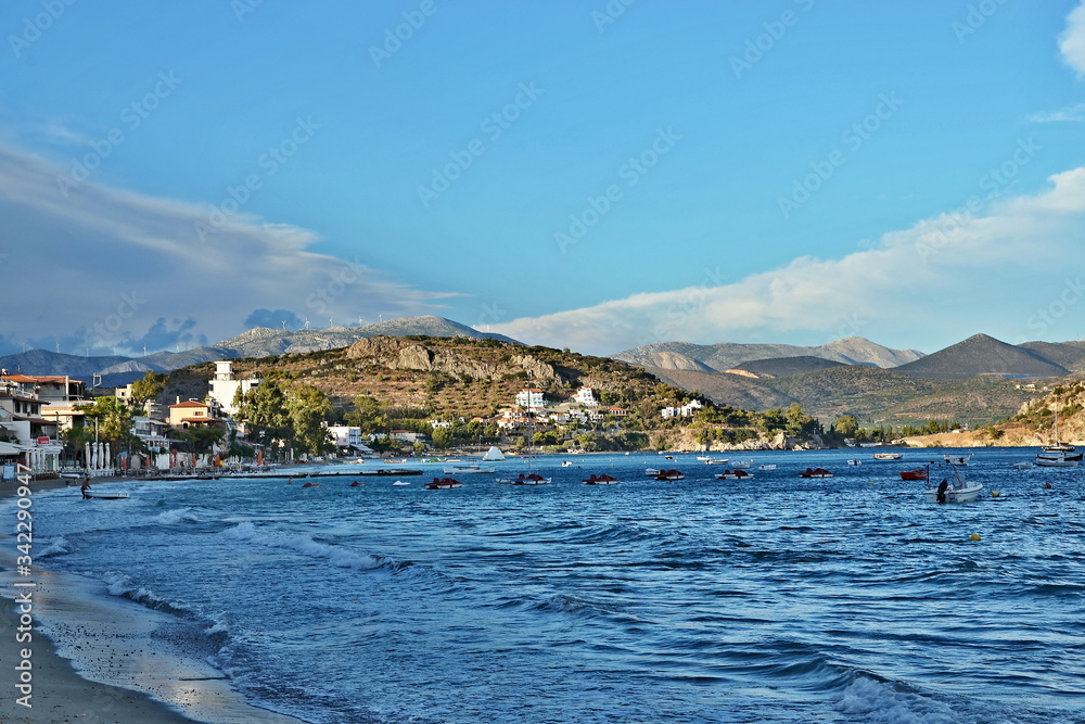 Greece-views of the Tolo at sunset