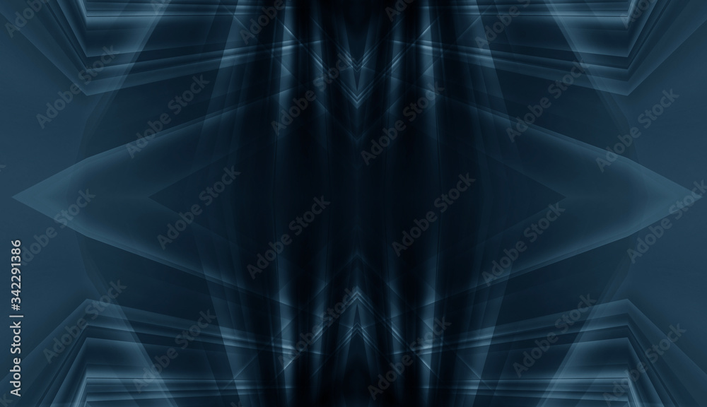 Abstract blue neon background with rays and lines. Reflection of light in the dark. Tunnel in blue neon light, underground passage. Abstract blue background. Background of an empty black corridor Abstract blue neon background with rays and lines. Reflection of light in the dark. Tunnel in blue neon light, underground passage. Abstract blue background. Background of an empty black corridor