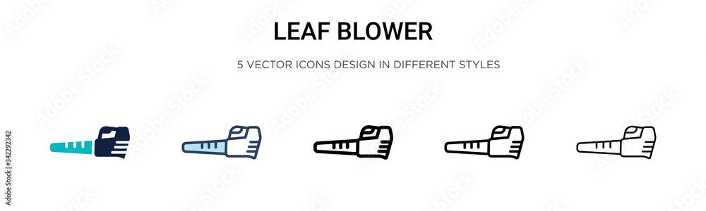 Leaf blower icon in filled, thin line, outline and stroke style. Vector ...
