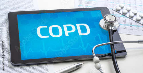Ein Tablet mit dem Text COPD auf dem Display