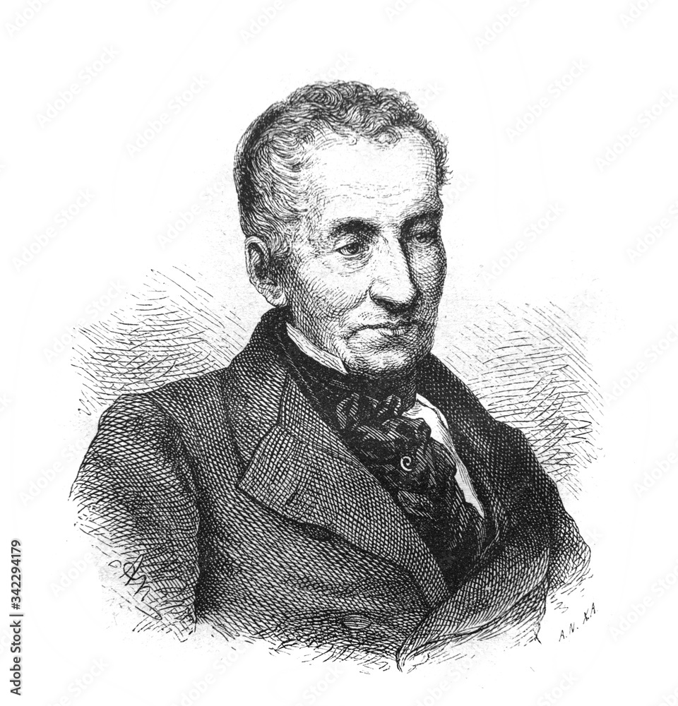 Fototapeta premium Count Metternich von Clemens, an Austrian diplomat in the old book The Essays in Newest History, by I.I. Grigorovich, 1883, St. Petersburg