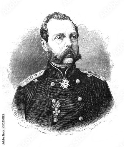 Russian King Alexander II in the old book The Essays in Newest History, by I.I. Grigorovich, 1883, St. Petersburg