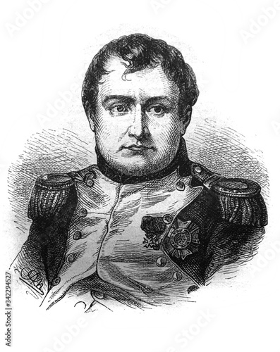 Photography Portrait French Emperor Napoleon I Bonaparte in the old book The Essays in Newest History, by I