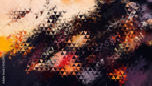 Abstract Colorful Geometrical Artwork,Abstract Graphical Art Background Texture,Modern Conceptual Art.3D Rendering