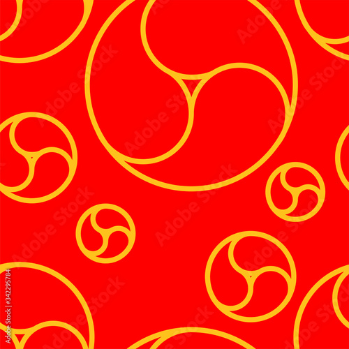 Red Commashaped seamless Japanese pattern photo