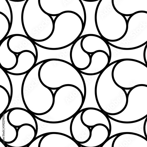 Monochrome Commashaped seamless Japanese pattern photo
