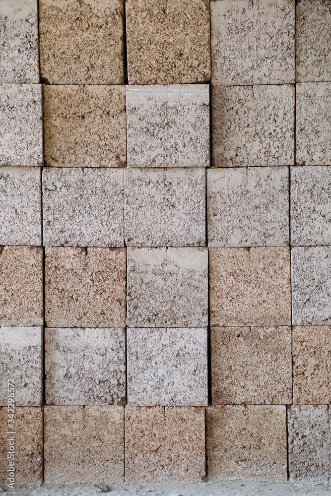 Obraz premium Gray concrete brick block