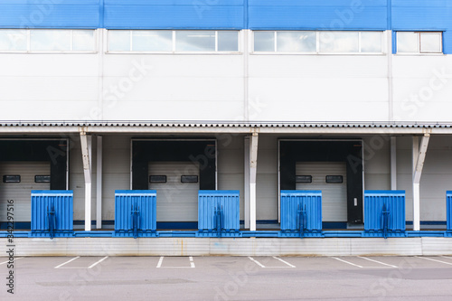 Distribution center and warehouse of grocery stores.
A new empty storage dock for loading trucks is visible.