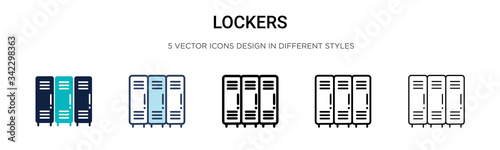 Fotografie, Obraz Lockers icon in filled, thin line, outline and stroke style