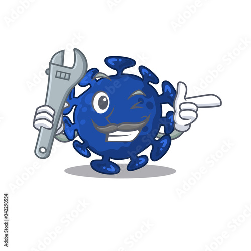 A picture of streptococcus mechanic mascot design concept