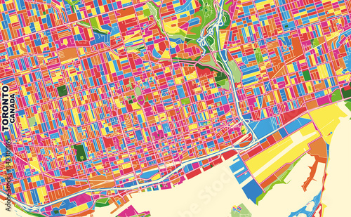 Toronto, Ontario, Canada, colorful vector map