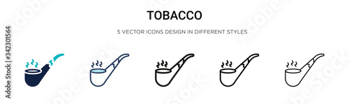 Tobacco icon in filled, thin line, outline and stroke style. Vector illustration of two colored and black tobacco vector icons designs can be used for mobile, ui, web