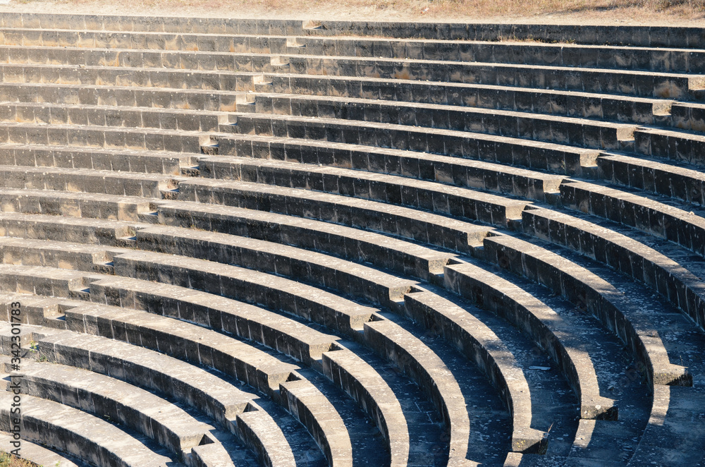 Empty Ancient Theater Steps in the Island of Cyprus